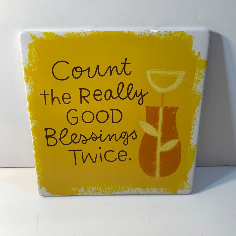 Hallmark Ceramic Wall Hanging Trivet Tile Count The Really Good Blessings Twice